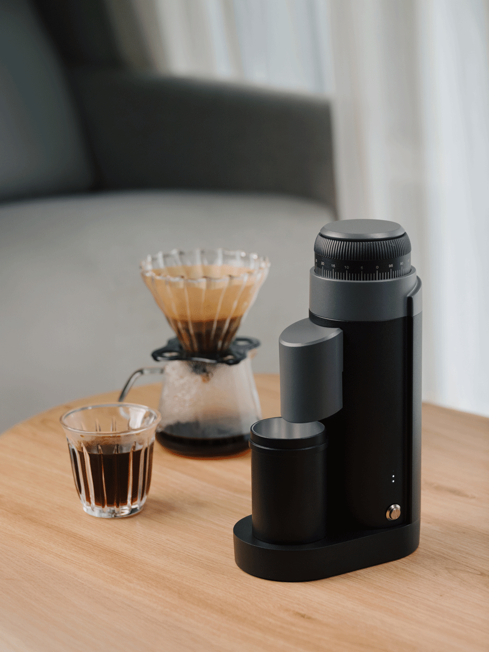 GO50 coffee grinder used for pour-over coffee