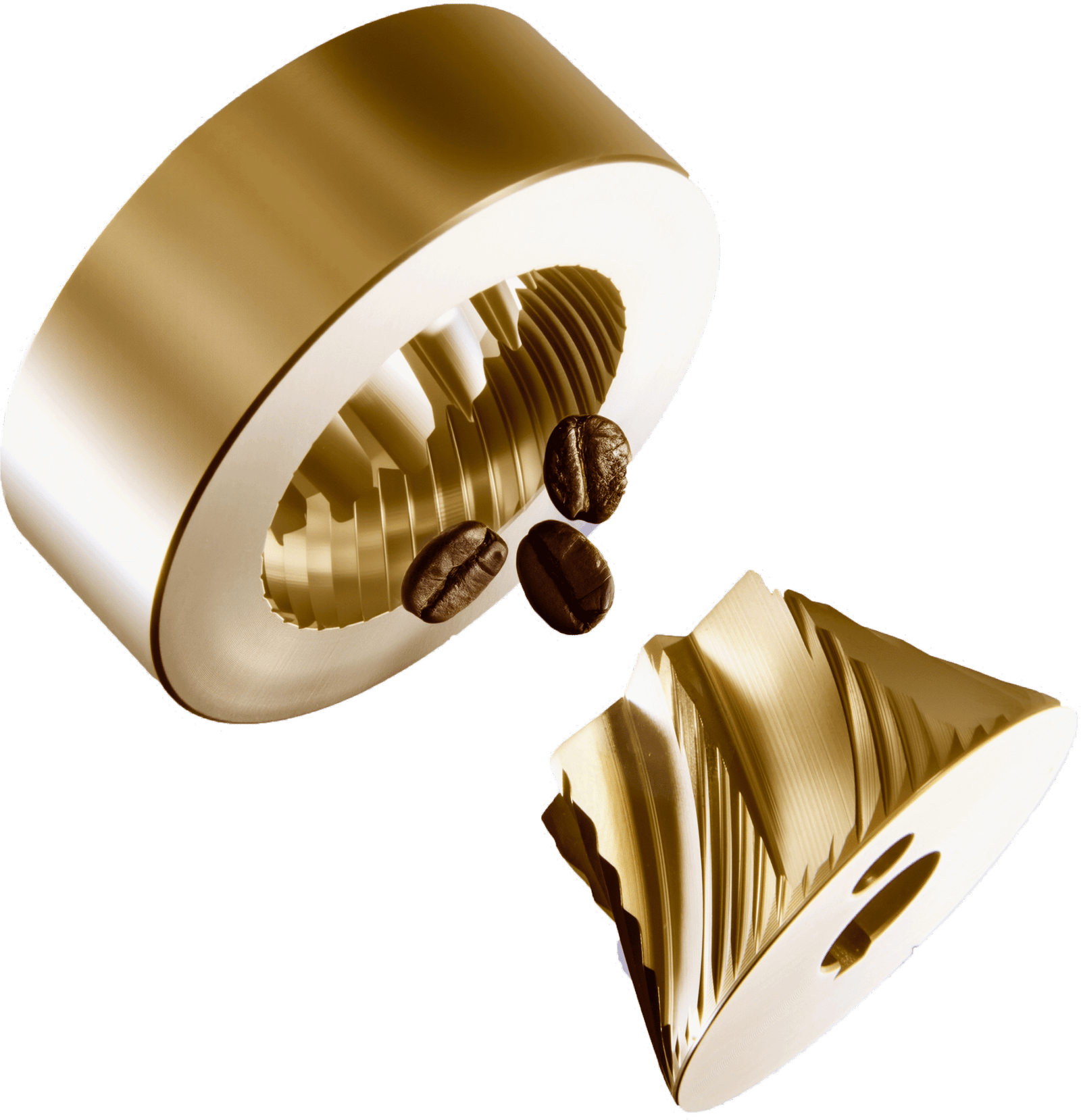 E55 55 millimeter titanium-coated conical burr