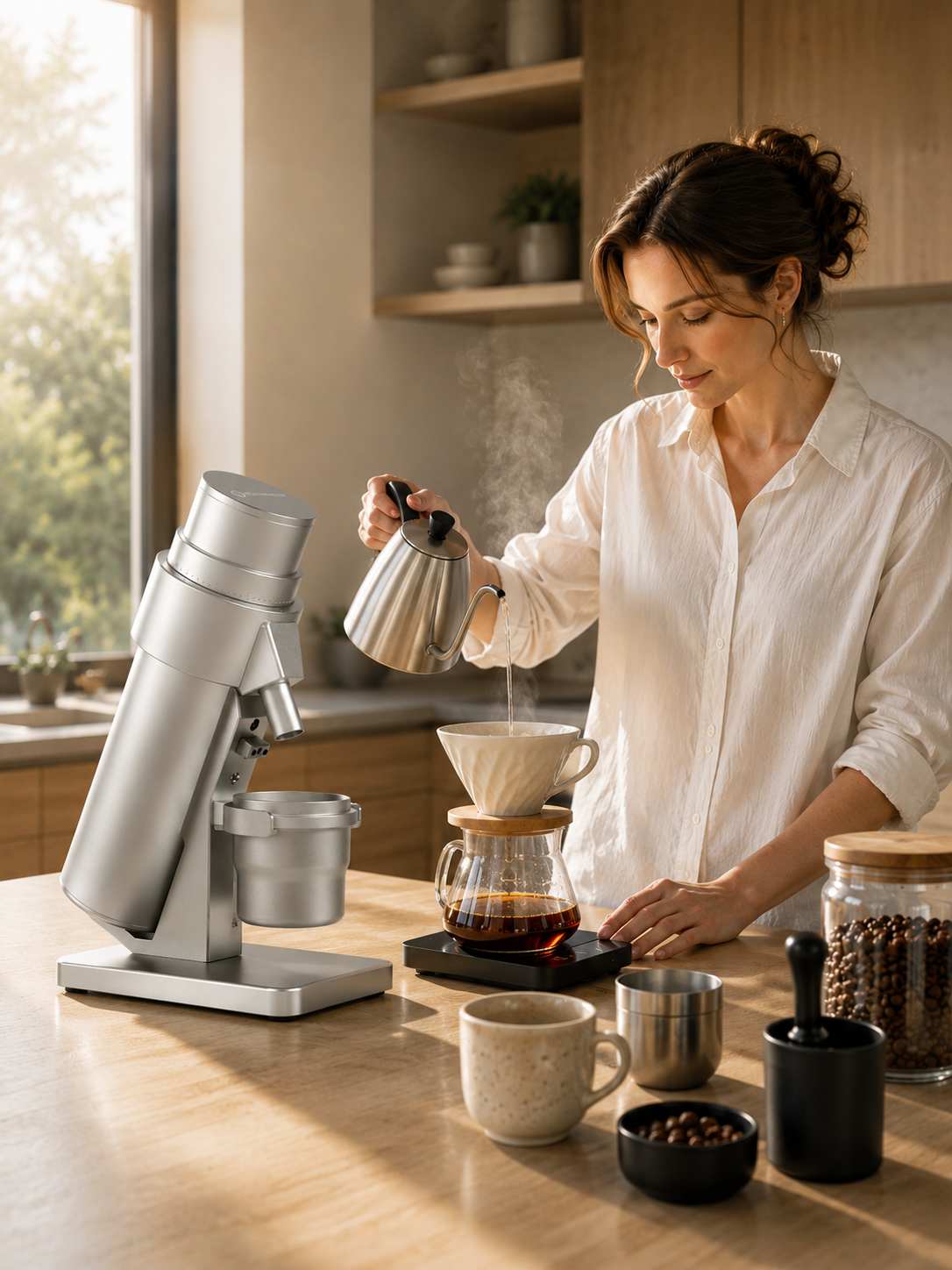 EDGE Plus coffee grinder with precise grind adjustment