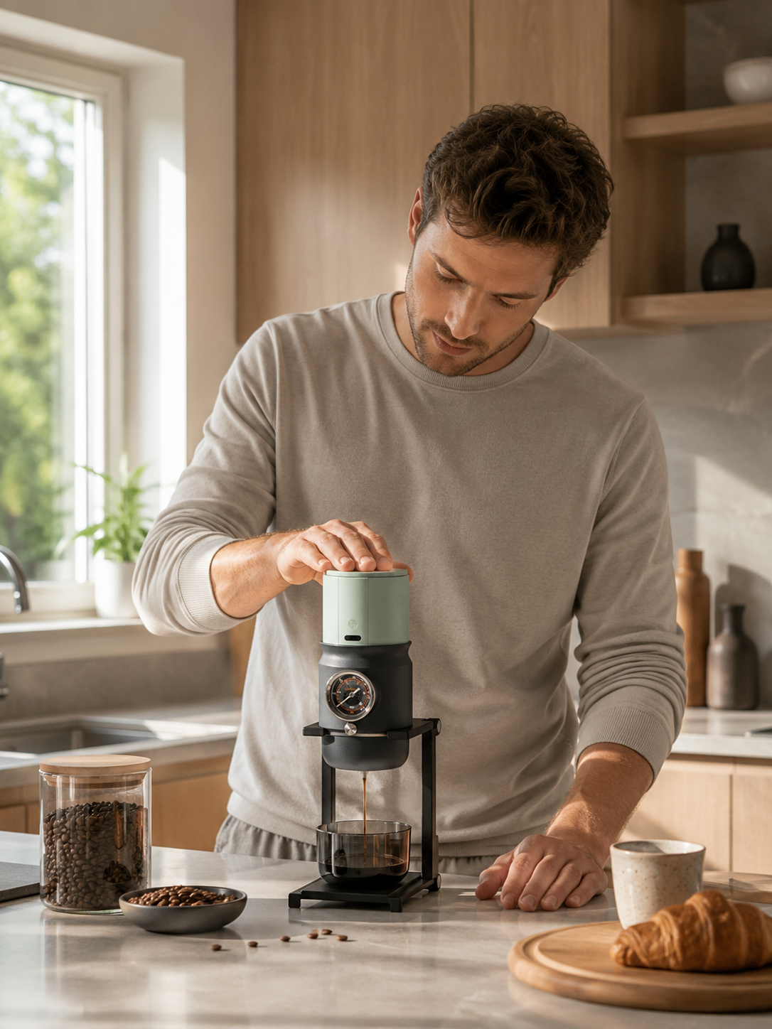 SUPER58 coffee machine in a home setting