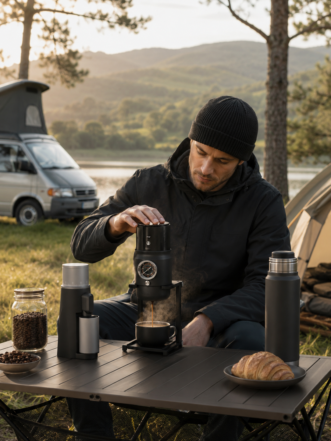 SUPER58 coffee machine for outdoor brewing